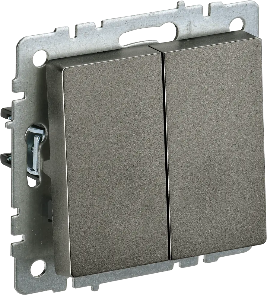 90832505 Выключатель проходной встраиваемый Iek Brite BR-V22-0-10-K45 2 клавиша цвет бронза STLM-0404155