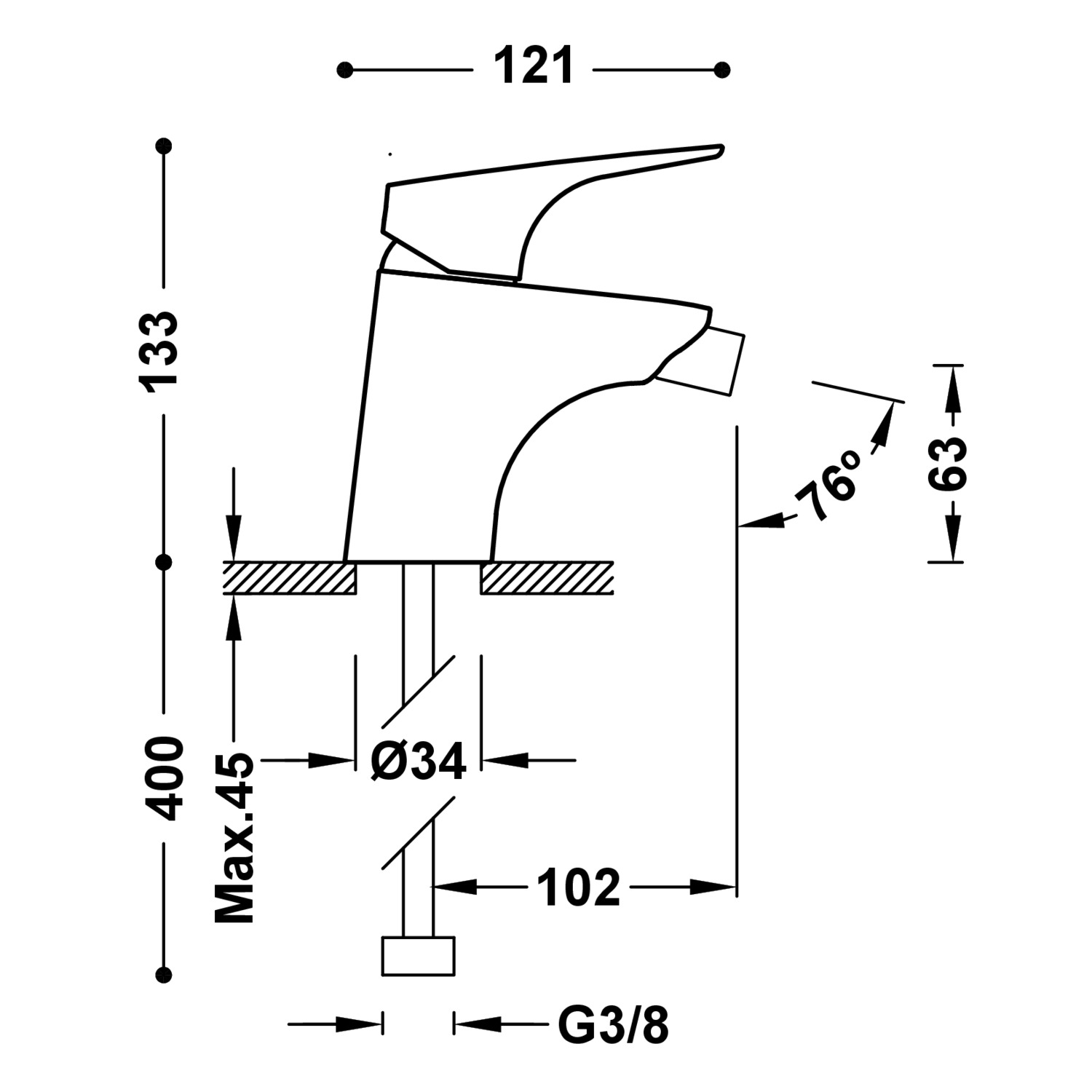 CANIGÓ Single-handle bidet mixer tap-21712001 TRES Canigo - Вид №1