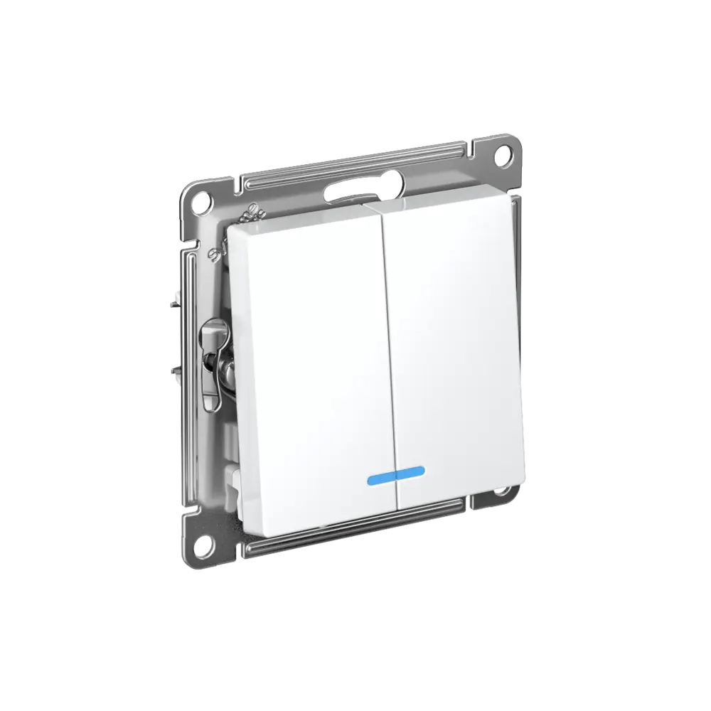 Выключатель встраиваемый Systeme Electric AtlasDesign 2 клавиши с подсветкой цвет белый STLM-2095894 - Вид №4