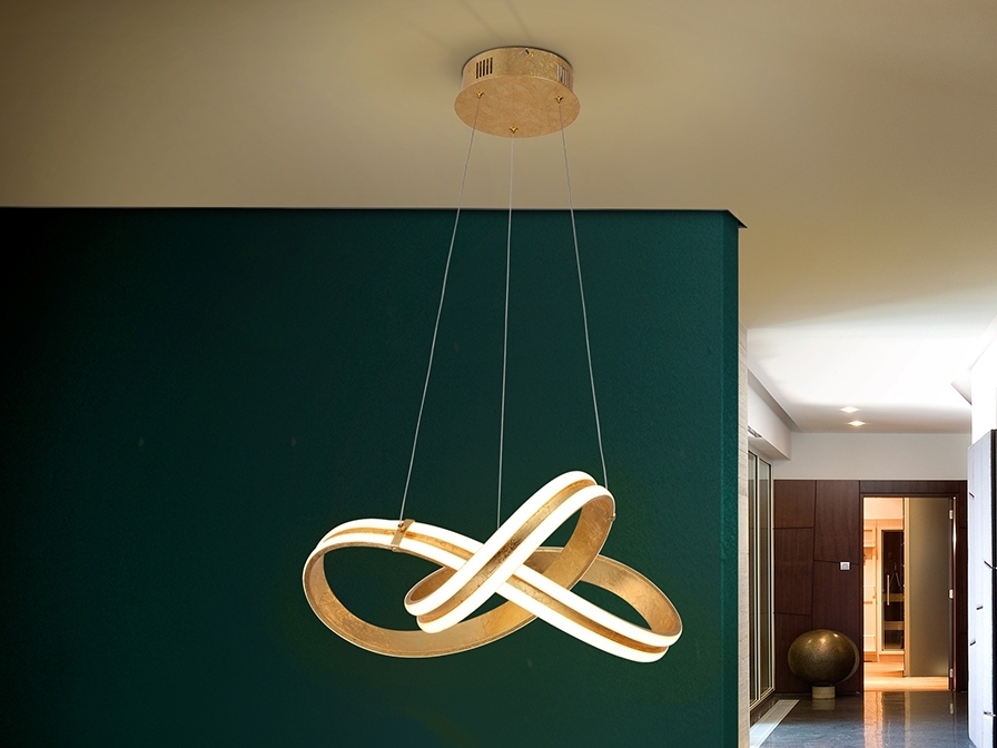 084274 Подвесной светильник Ø46 золотая фольга Schuller Lazas 