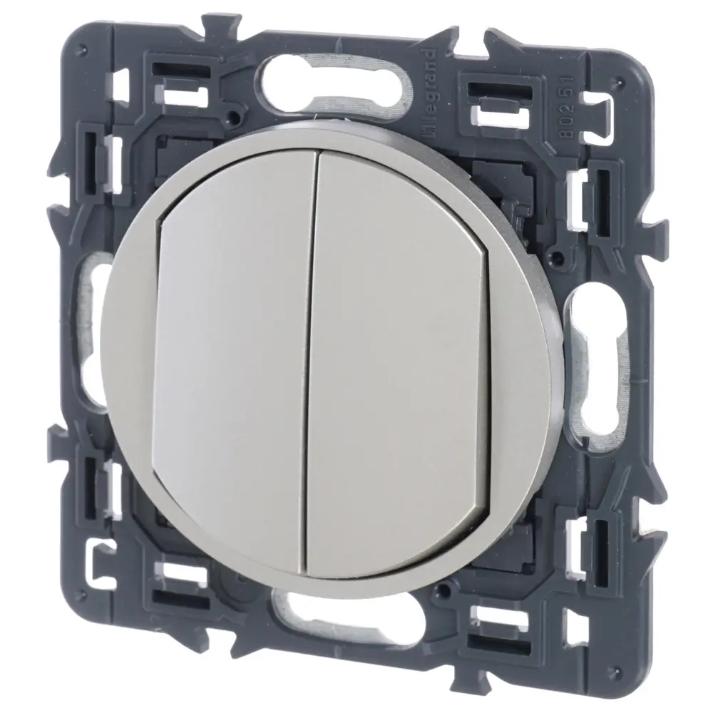 Переключатель встраиваемый Legrand Celiane 2 клавиши, цвет титан STLM-2037908 - Вид №2