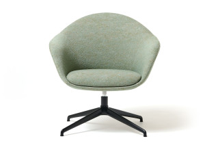 Тканевое вращающееся кресло с подлокотниками