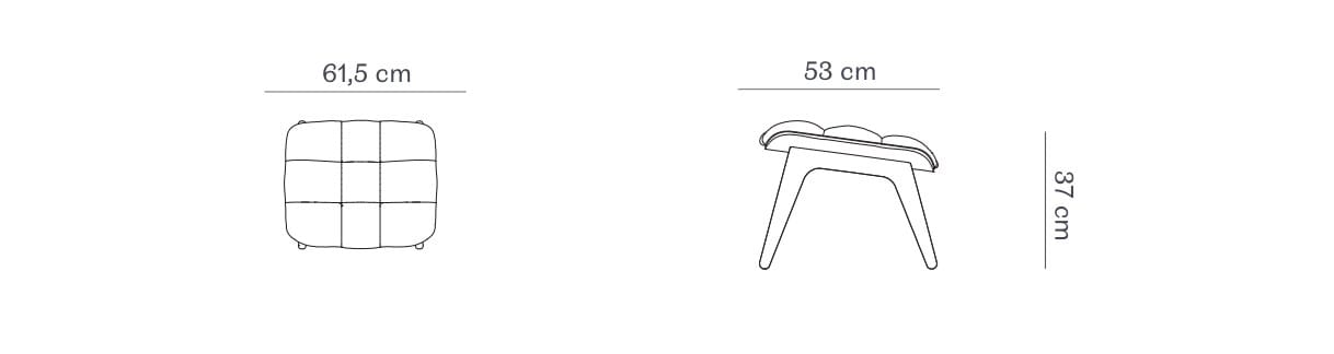 Подставка для ног из дуба и кожи NORR11 Мамонт ARCH-00035911
