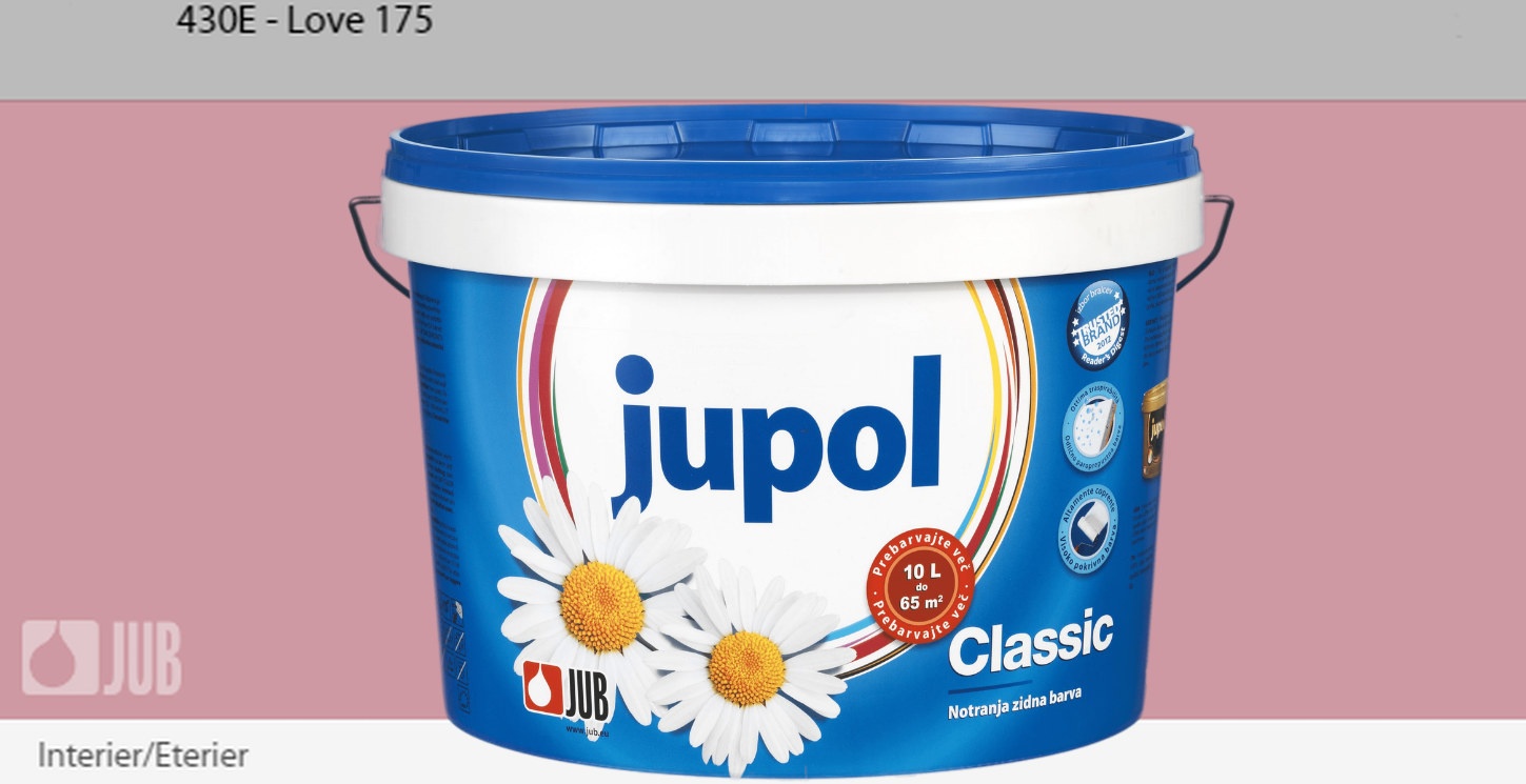 91064838 Краска для стен и потолков 1009826-430E JUPOL CLASSIC цвет бордовый база А 5 л STLM-0464750 JUB