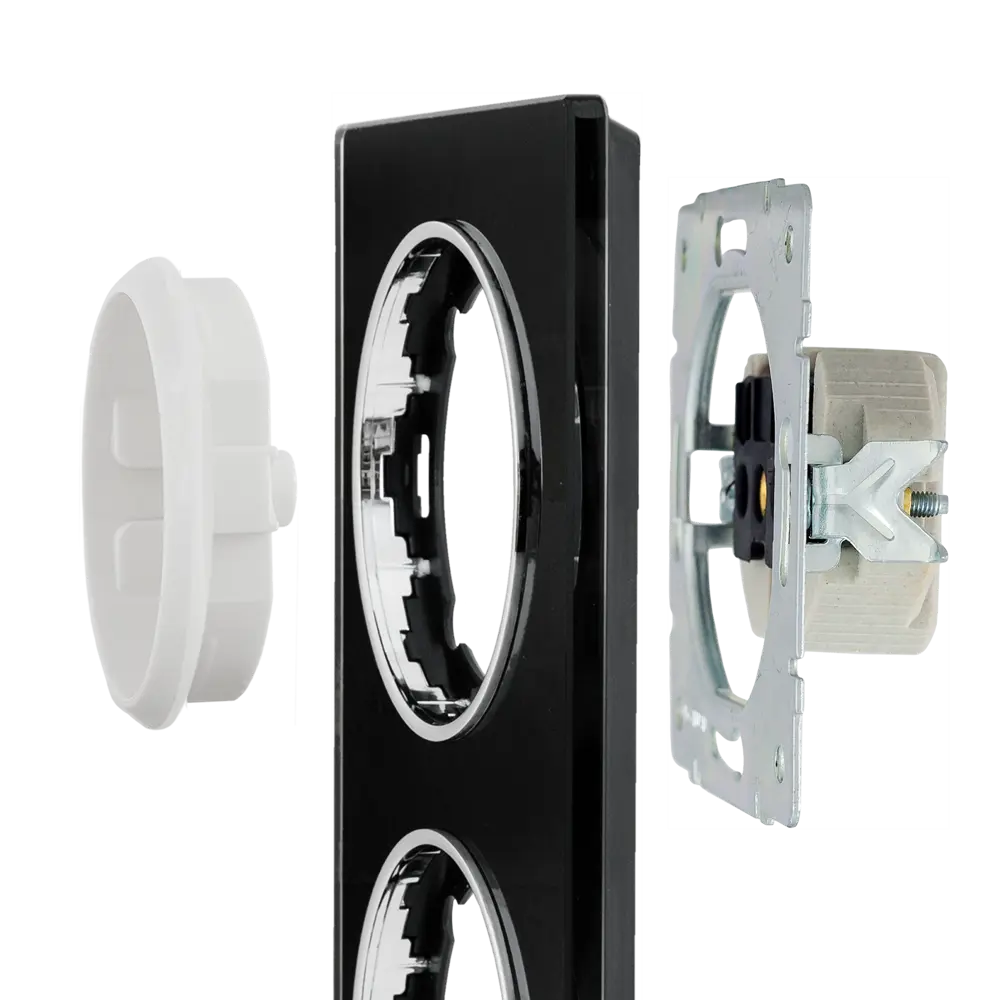 ONEKEYELECTRO Стеклянная рамка для розеток 5-местная черная глянцевая 82838540 Florence STLM-0036871 - Вид №3