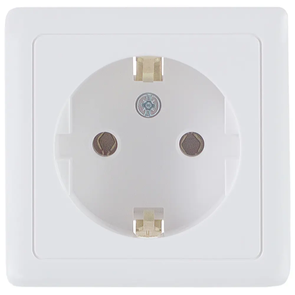 Розетка Schneider Electric Хит с заземлением цвет белый 11317599 STLM-2101174 - Вид №1