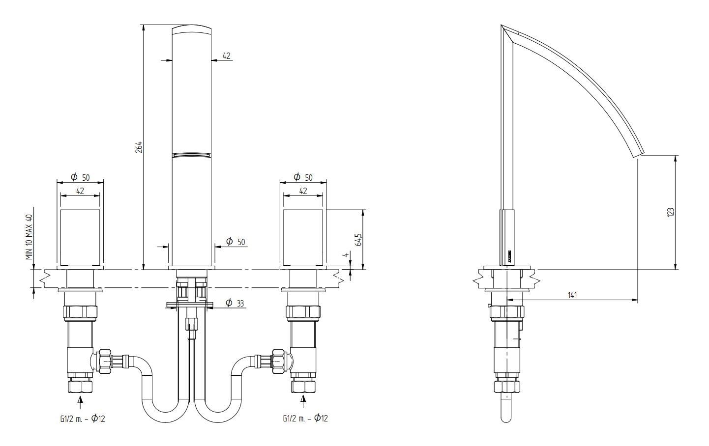 Смеситель для раковины с 3 отверстиями Zazzeri ARCH-00147555 - Вид №2
