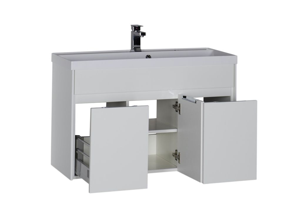 Тумба с раковиной Aquanet Латина 100 белый 0017963700179392 - Вид №2