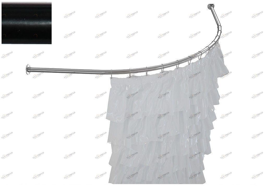 Карниз для ванны Aquanet Atlanta полукруглый 150x90 черный 00241481