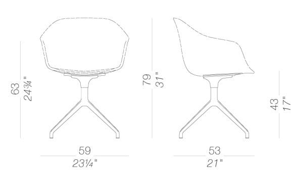 Мягкий стул на тканевом насесте Lapalma SEELA ARCH-00140662 - Вид №6