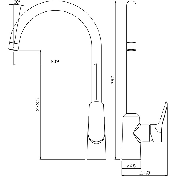 35-03 SELENA  Смеситель для кухни  ARGO kran 3503selena - Вид №1