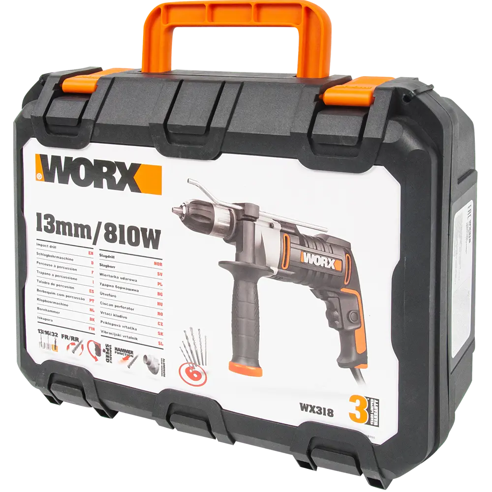 Дрель ударная WORX WX318, 810 Вт STLM-2118282 - Вид №6