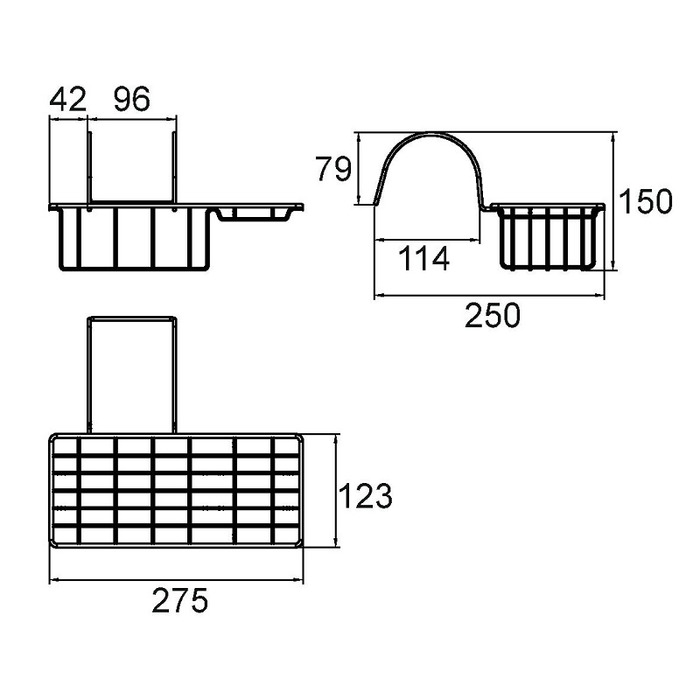 301W000M44K Полка на борт ванны MILARDO Китай Shelf - Вид №1