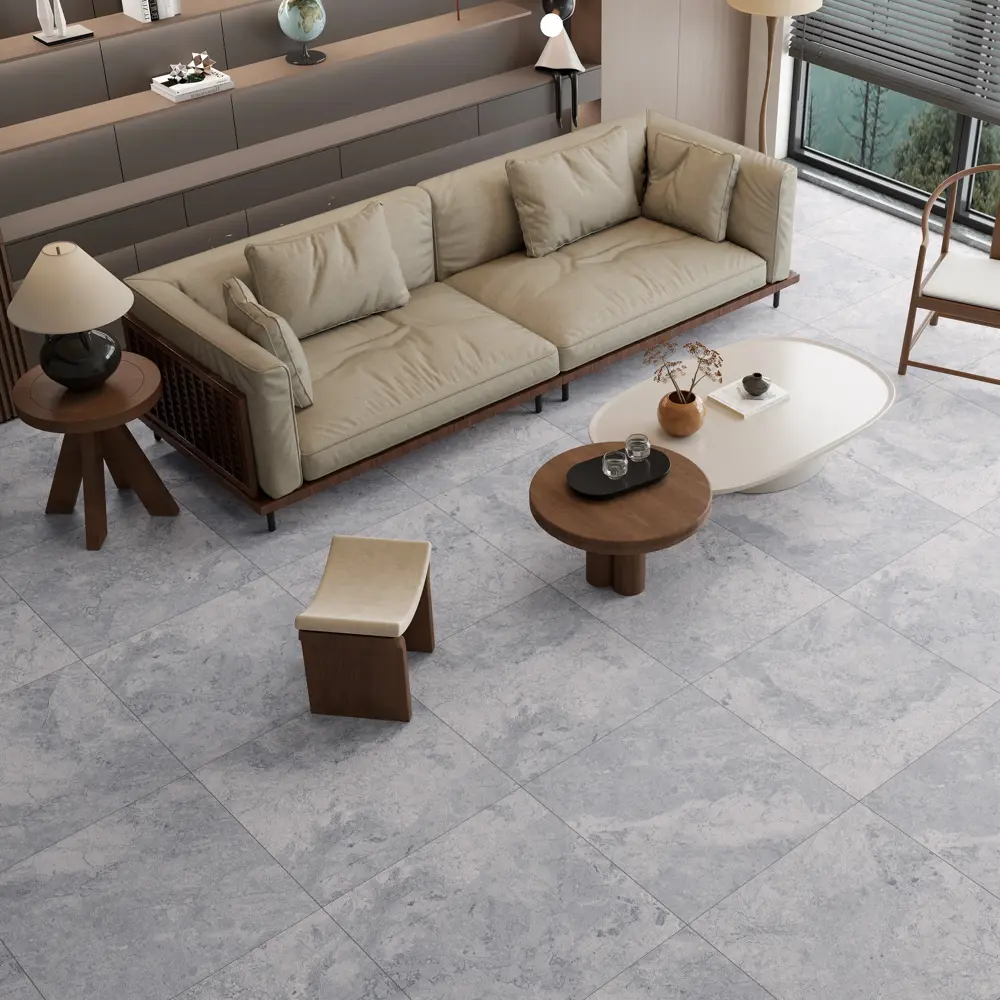 Глазурованный керамогранит Berline Gris Lapp 60x60 см 1.44 м² лаппатированный цвет серый 89458747 STLM-2053663 Santreyd