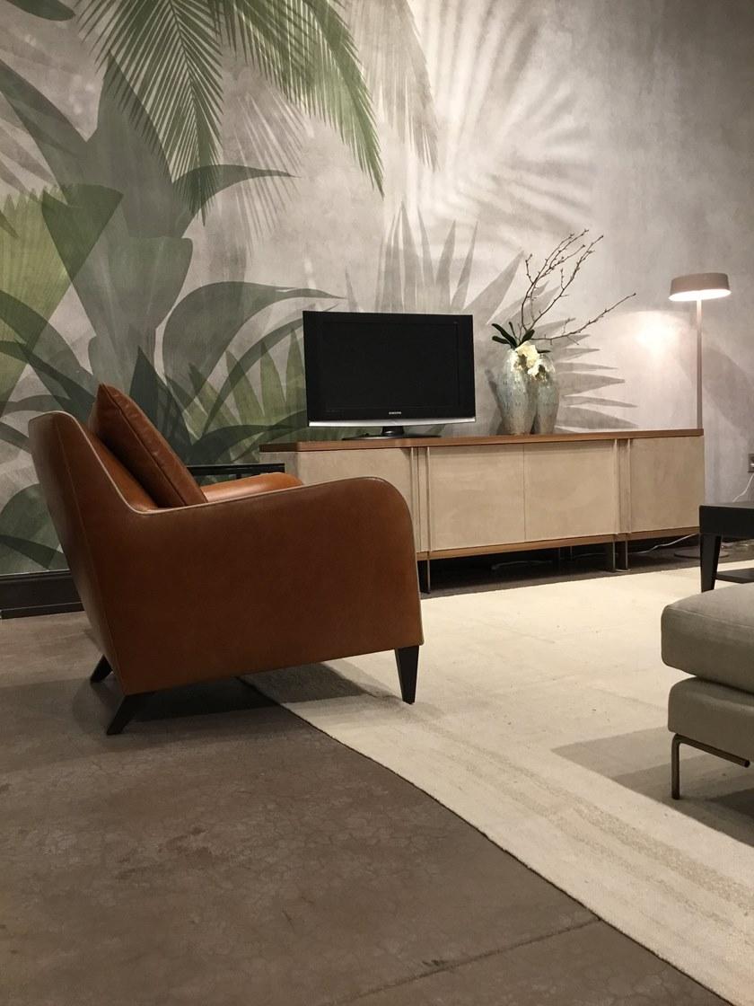 SELVA Комод с распашными дверцами из дерева и кожи  7175  - Вид №8