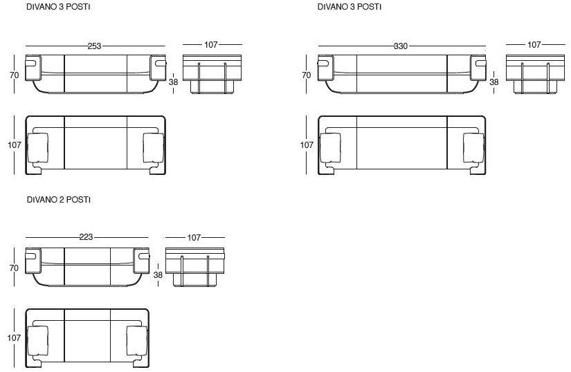 Longhi 3-х местный кожаный диван Loveluxe 2019 – rhythm collection sun-id-1443884 - Вид №6