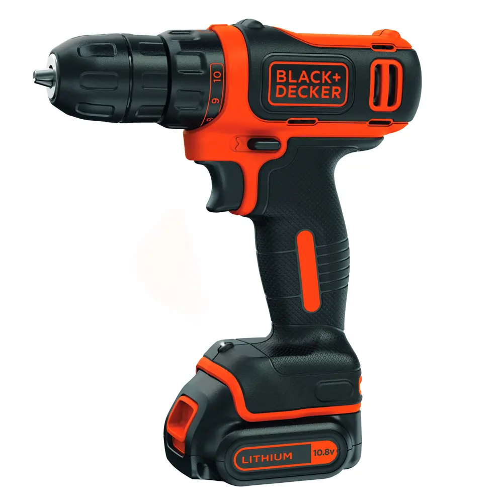 Дрель-шуруповерт аккумуляторная Black&Decker BDCDD12KBQW, 10.8 В Li-ion 2x1.5 Ач BLACK + DECKER STLM-2204963