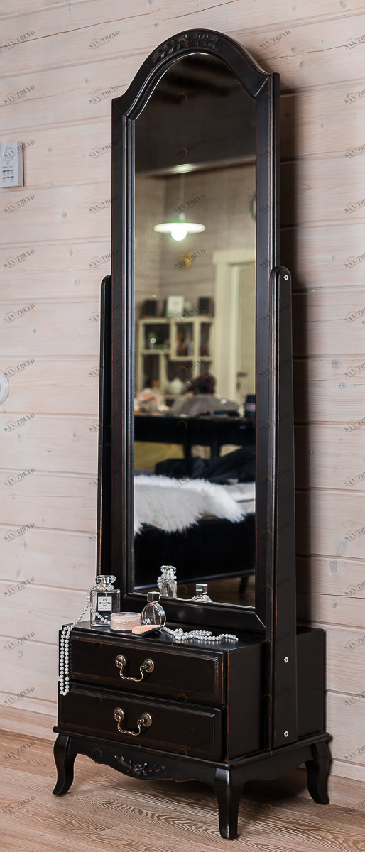 Напольное зеркало прямоугольное черное Victoriya ДОМАШНЯЯ ОБСТАНОВКА MOBILIER DE MAISON 017414 Коричневый Santreyd 