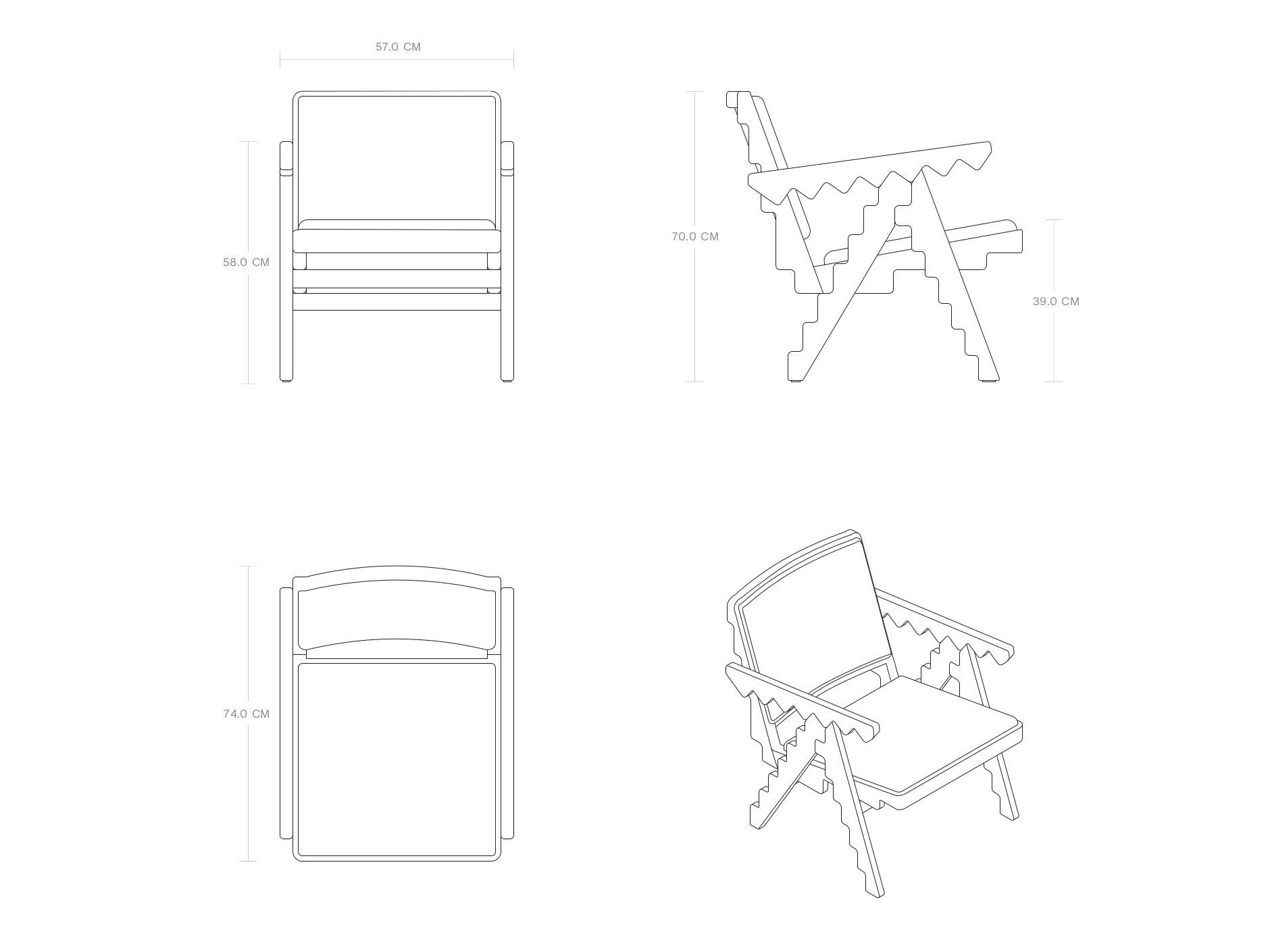 Кресло из тикового дерева с подлокотниками Phantom Hands PH + / Crocodile ARCH-00102471 - Вид №7