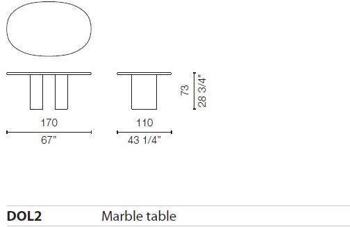 Cappellini Овальный мраморный стол  Dol1  - Вид №6