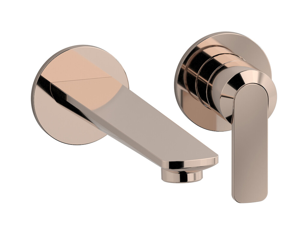 Встроенный в стену смеситель для раковины на 2 отверстия в комплекте с донным клапаном WE ARE IB c6406rs Rose Gold C-67