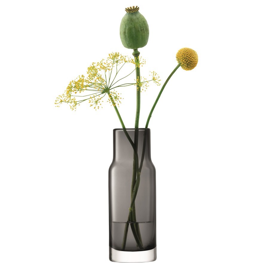 Ваза стеклянная прозрачная серая 19 см Utility LSA INTERNATIONAL - 300611 Серый  - Вид №2