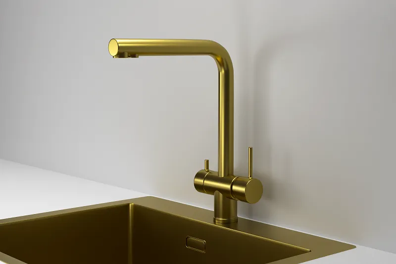 7011, ЗОЛОТО САТИН, СМЕСИТЕЛЬ КУХОННЫЙ GRANULA Kitchen Space 7011-ST43