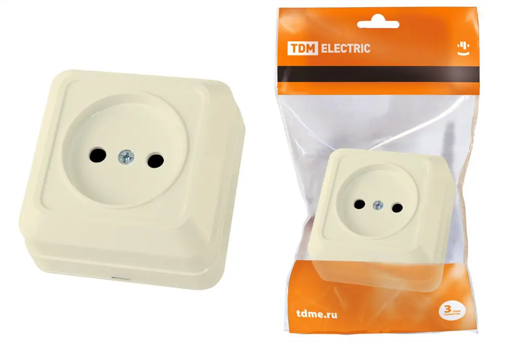 93730504 Розетка накладная Tdm electric Ладога SQ1801-0014, цвет слоновая кость STLM-0559044