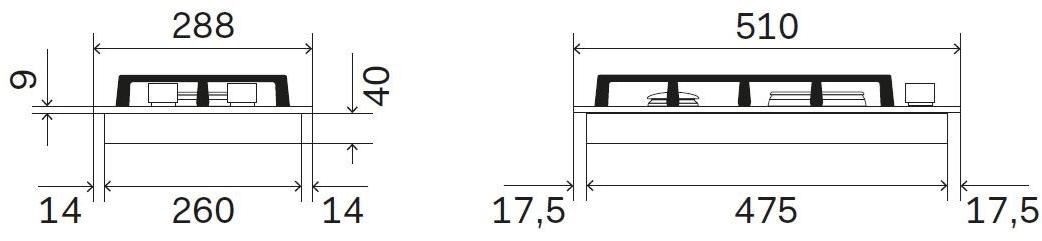 Ilve Газовая плита из закаленного стекла Professional plus Hcg30k Santreyd  - Вид №1
