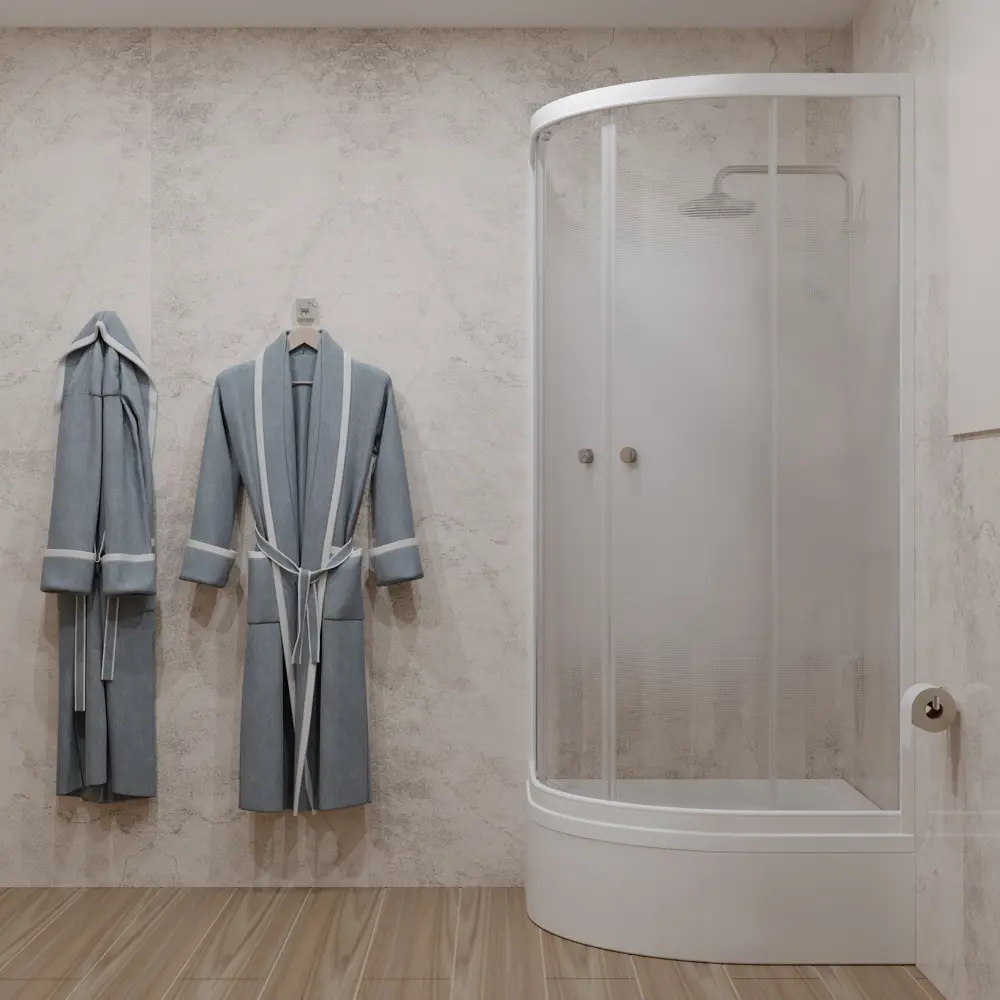 89373157 Душевой уголок Triton Лайт 1/4 круга средний поддон 90x90 см белый профиль прозрачное стекло раздвижной STLM-0984567 Santreyd - Вид №5