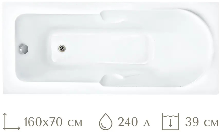 91590802 Прямоугольная ванна Lesan Капри 160*70 LS/B-CAPRI160 акрил 160x70см STLM-1002871
