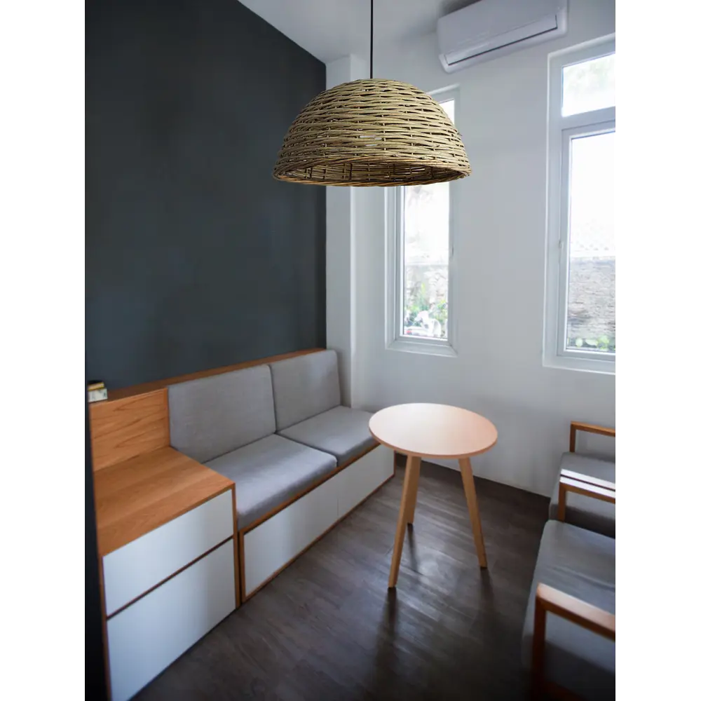 Подвесной светильник Eko 1xE27x60 Вт, металл/текстиль, цвет тёмное дерево/мультиколор LAMPLANDIA STLM-2175099 - Вид №11