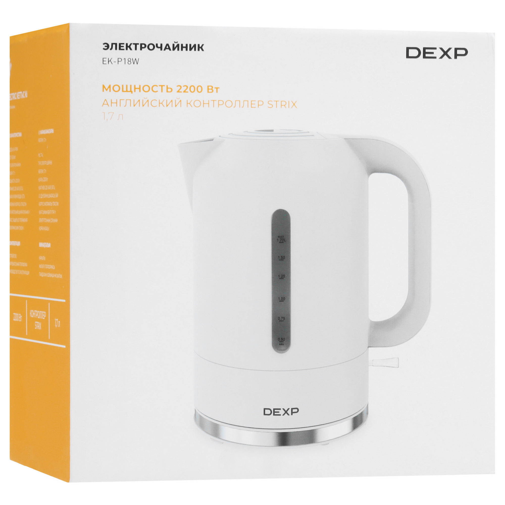9051405 Электрочайник DEXP EK-P18W белый STDN-0127797 - Вид №7