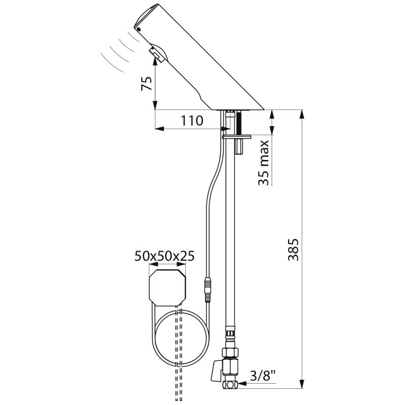 440000 Сенсорный кран TEMPOMATIC 4 DELABIE  - Вид №1