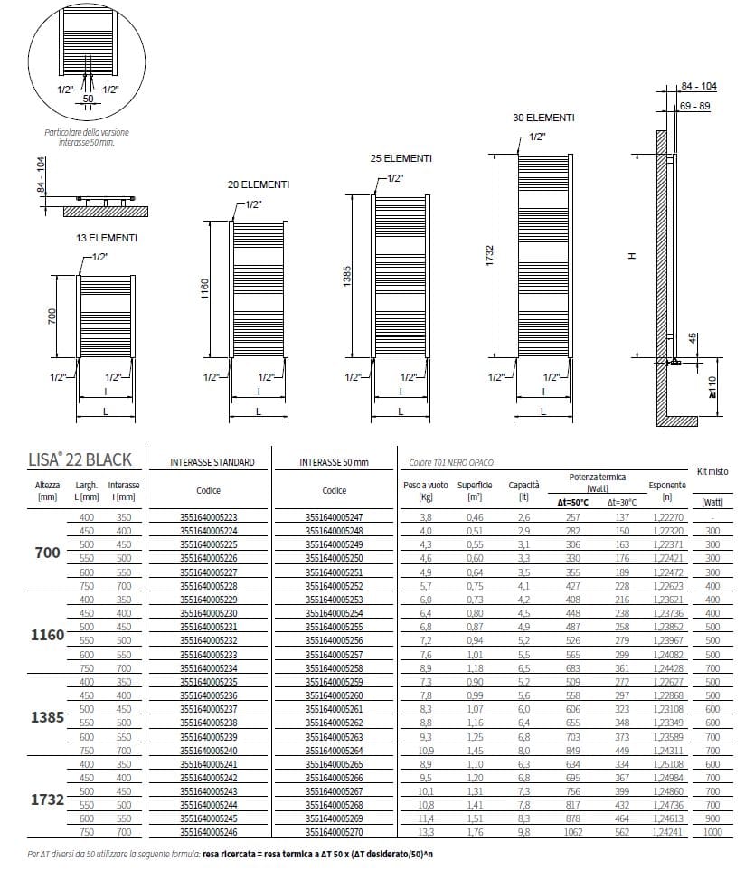 Настенный полотенцесушитель с горячей водой Cordivari Лиза ARCH-00020667 - Вид №1