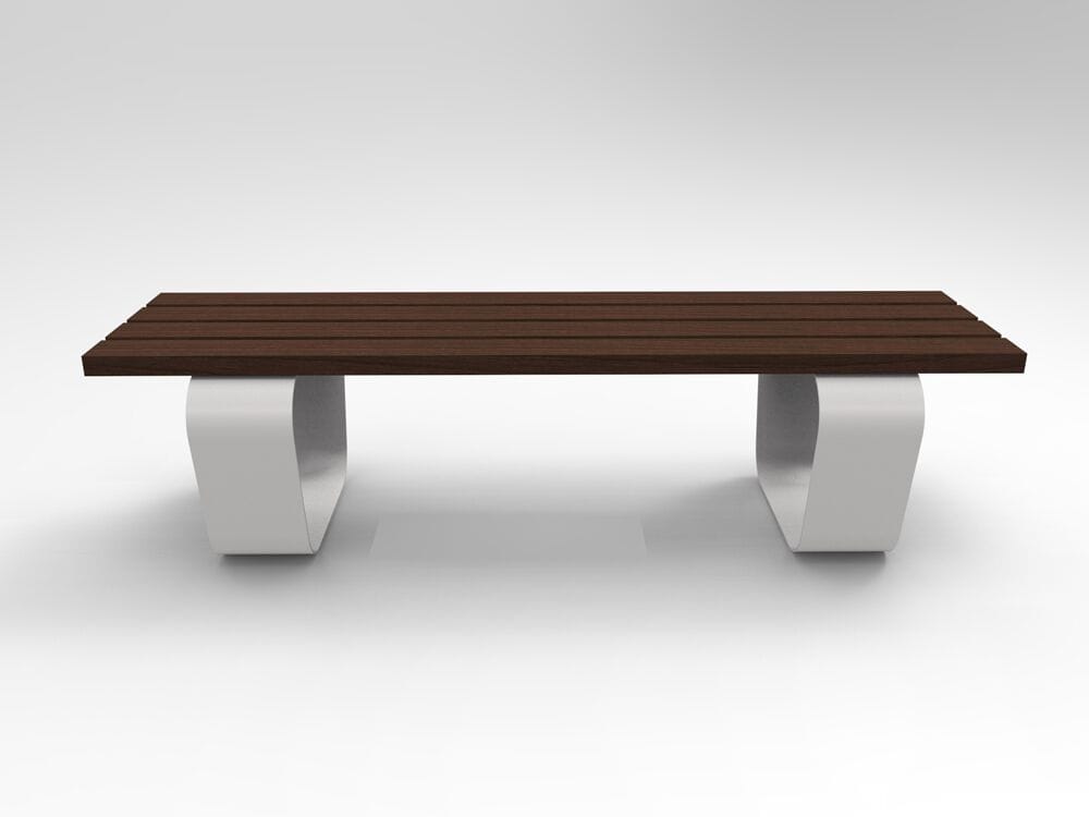 Стальная и деревянная скамья без спинки CITYSì MAIOR ARCH-00108187