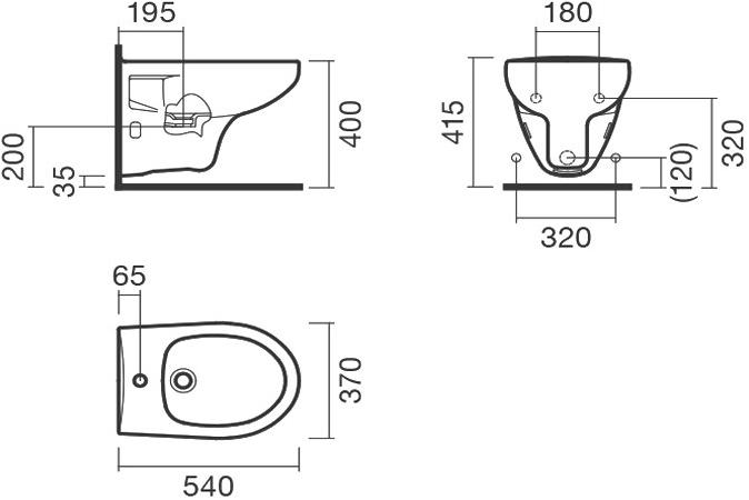 Биде подвесное 54 Sanitana MUNIQUE S10072734900000 ( MPBD3 )  - Вид №1