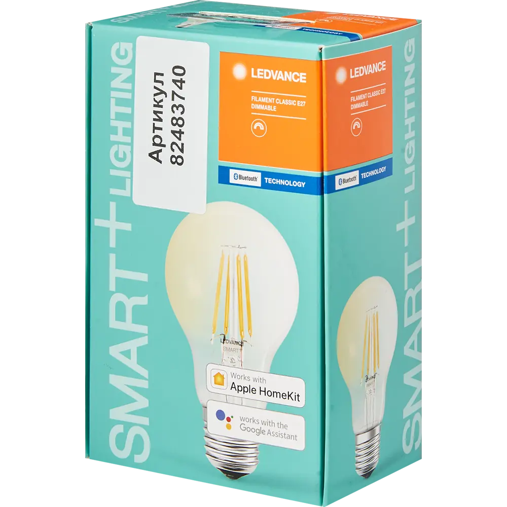 Лампа умная филаментная Ledvance Smart Plus E27 220-240 В 6 Вт груша прозрачная 806 лм, теплый белый свет, для диммера 82483740 STLM-2087357  - Вид №3