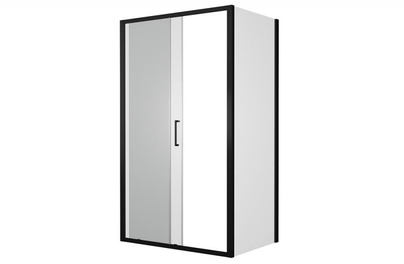 Душевое ограждение одна раздвижная дверь (без поддона) BLACKLINE BS120.3101B bravat  - Вид №3