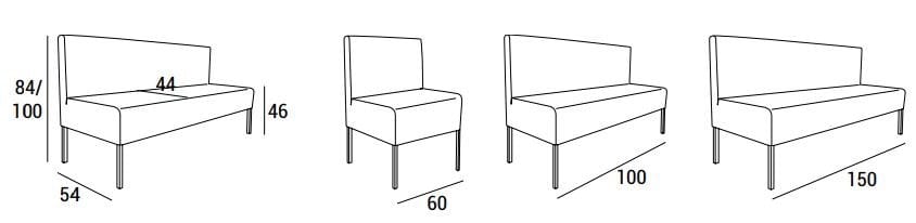 Модульный 3-местный диван с огнестойкой обивкой Domingo Salotti Lizzy 2 ARCH-00118348 - Вид №2