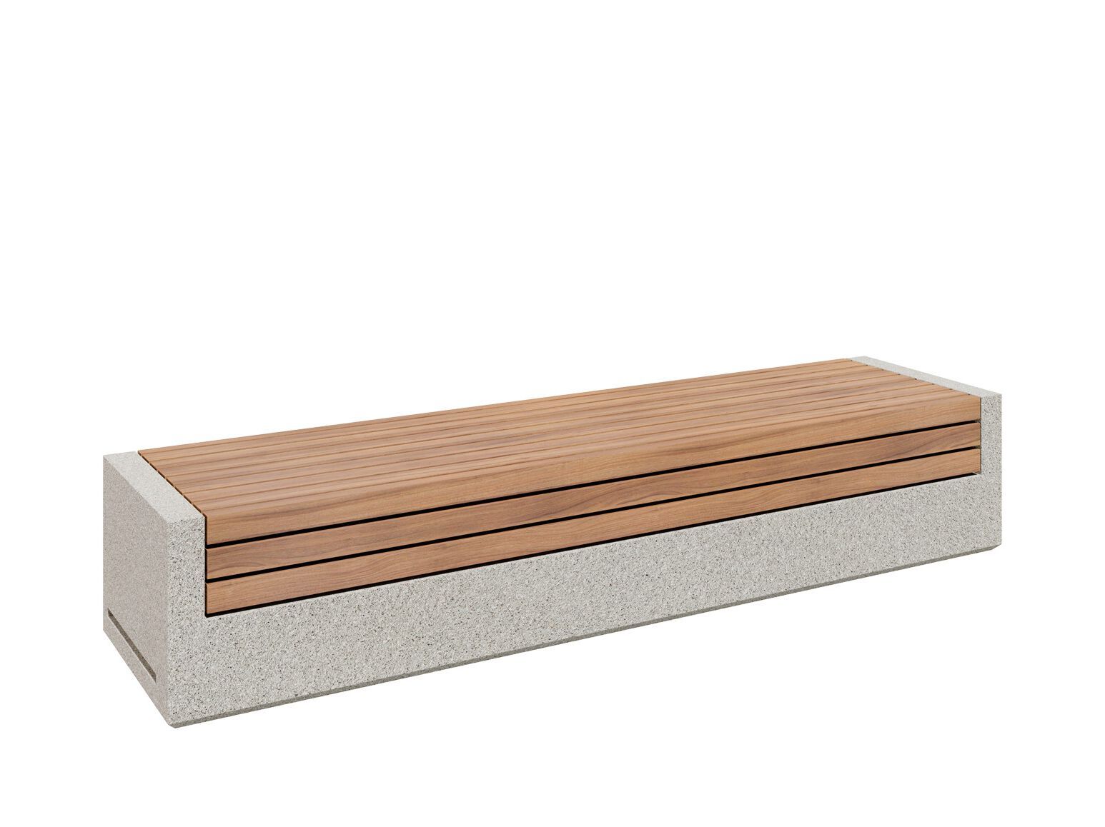 Скамейка из ироко и бетона без спинки amop Comporta ARCH-00100597 - Вид №1