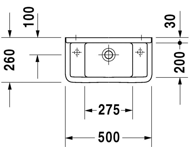 0751500008 Подвесная раковина настенная овальная Duravit Starck 3 - Вид №3