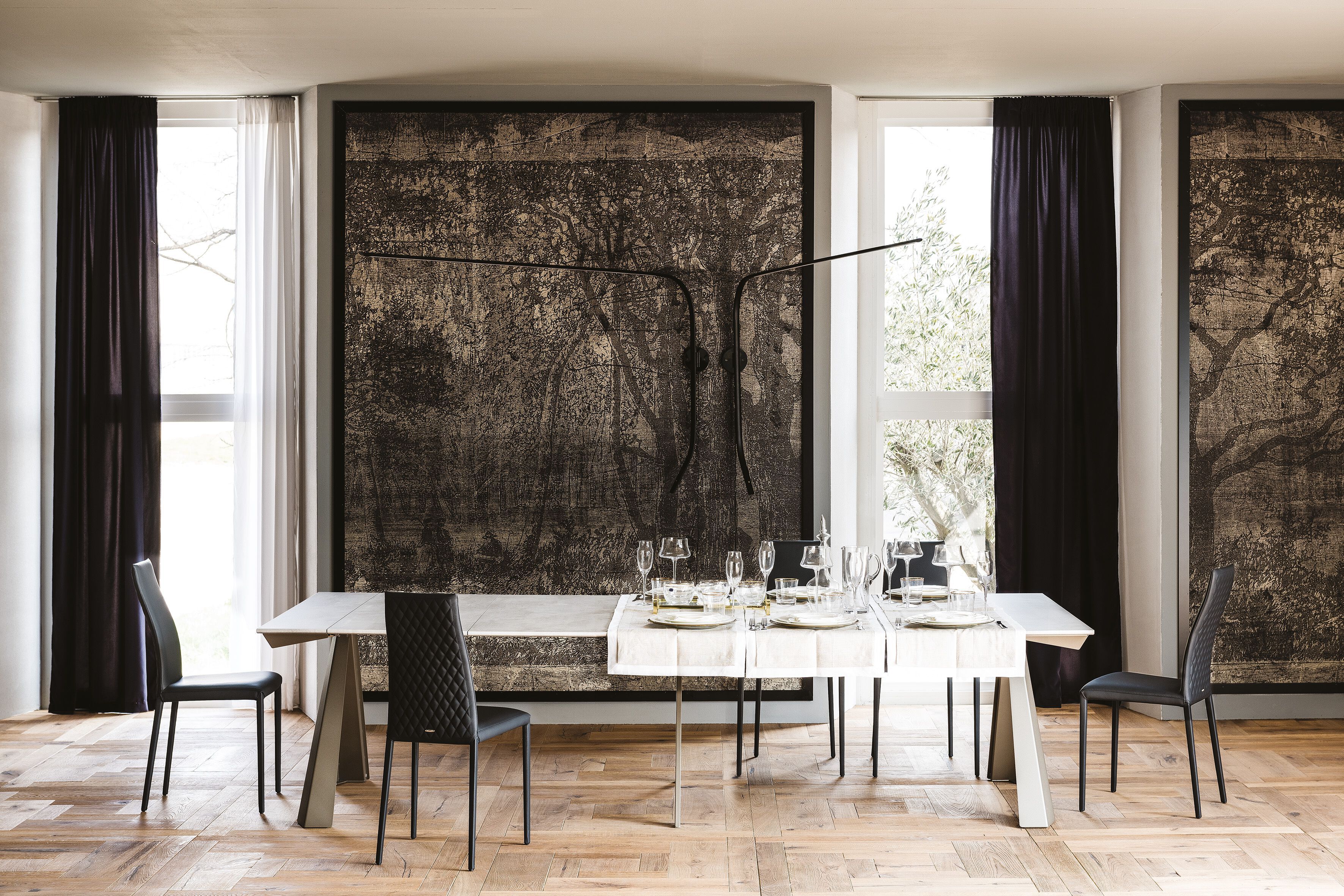 Выдвижная консоль из стали и дерева Cattelan italia CONVIVIUM ARCH-00123590 - Вид №5