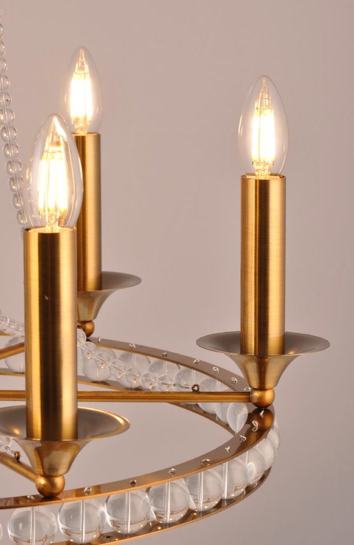 Люстра стеклянная 67х60 см латунь Regency PG6957 DELIGHT COLLECTION ДИЗАЙНЕРСКИЕ 00-3883061 Золото;прозрачный  - Вид №2