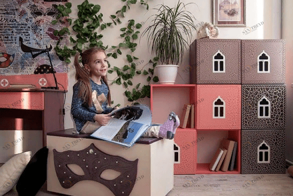 Полка детская квадратная "Венеция-2" МАНДАРИН ВЕНЕЦИЯ 178674 Красный Santreyd