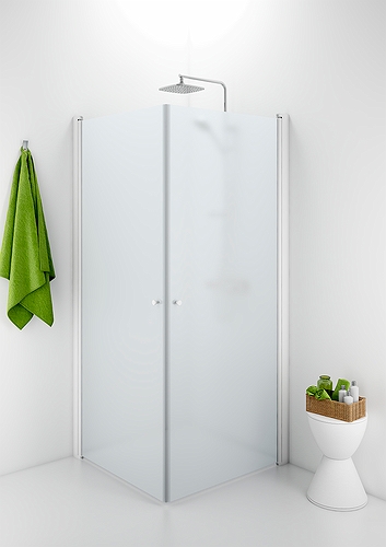 500.889.00.5 IDO Showerama 10-02 прямая душевая стенка, IDO Showerama 10-02, матовые профили / матовое стекло, 800x800 мм  - Вид №1