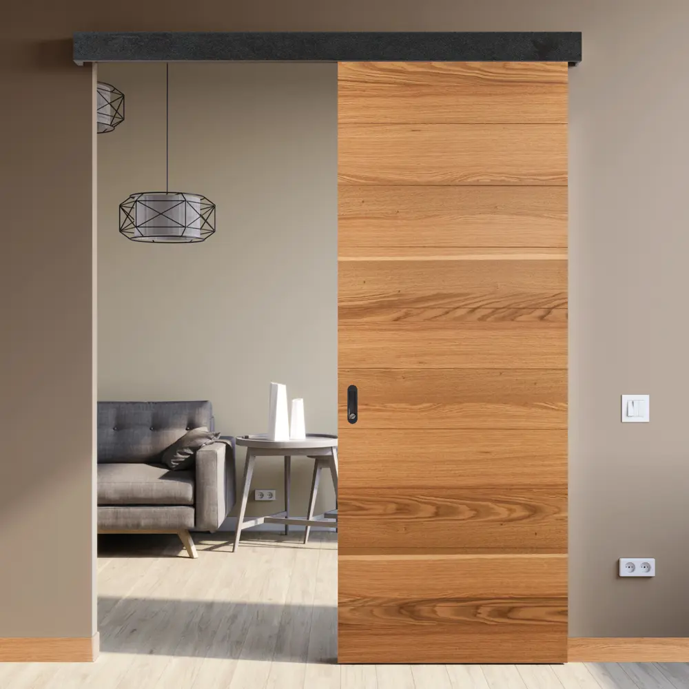 Комплект двери Loft глухая 90x200 см шпон цвет дуб рустик с добором 100 мм МАРИО РИОЛИ STLM-2017334 - Вид №2