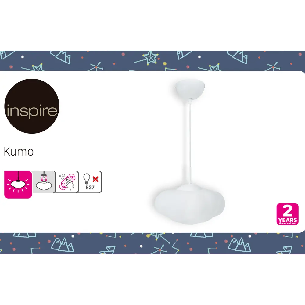 Светильник подвесной Inspire Kumo, 1 лампа, 2.3 м², цвет белый 82712190 STLM-2161395  - Вид №5
