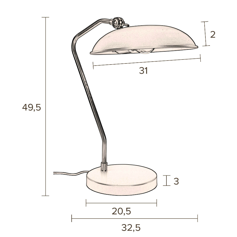 Лампа настольная Liam, серо-зеленая Dutchbone 5200062 - Вид №7