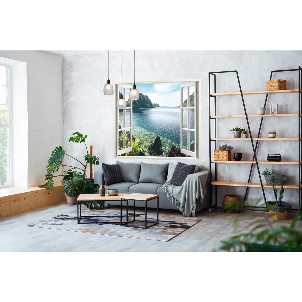 Фотообои Вид на озеро бумажные 139x139 см Симфония STLM-2171571 - Вид №2